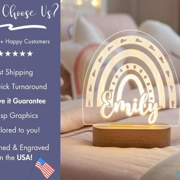 Boho Rainbow Custom Name Light | Personalized LED Cloud Sign | Kids Gift - Picture 3 of 7